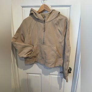 LuluLemon Scuba Women’s Tan Half-Zip Hoodie M/L